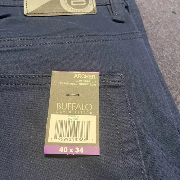 Mens casual pants  soft stretch David Bitton Buffalo Blue Archer coupe style #25 - Picture 3 of 11